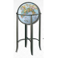 Trafalgar 16" Blue Ocean Floor Globe w/ Pewter Finish Metal Stand